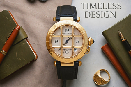 Relógio de pulso em ouro Cartier modelo Pasha